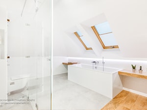 Beton, drewno i biel - Łazienka, styl nowoczesny - zdjęcie od IN projektowanie wnętrz