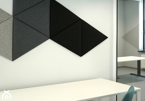 Biuro w domowym stylu - Małe białe czarne biuro, styl nowoczesny - zdjęcie od Anna Maria Marszałek Studio Projektowe