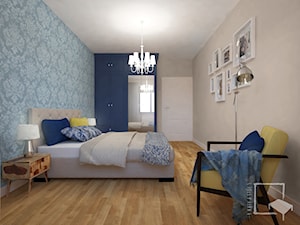 Niebanalnie - Duża beżowa sypialnia, styl nowoczesny - zdjęcie od 4 kąty a stół 5