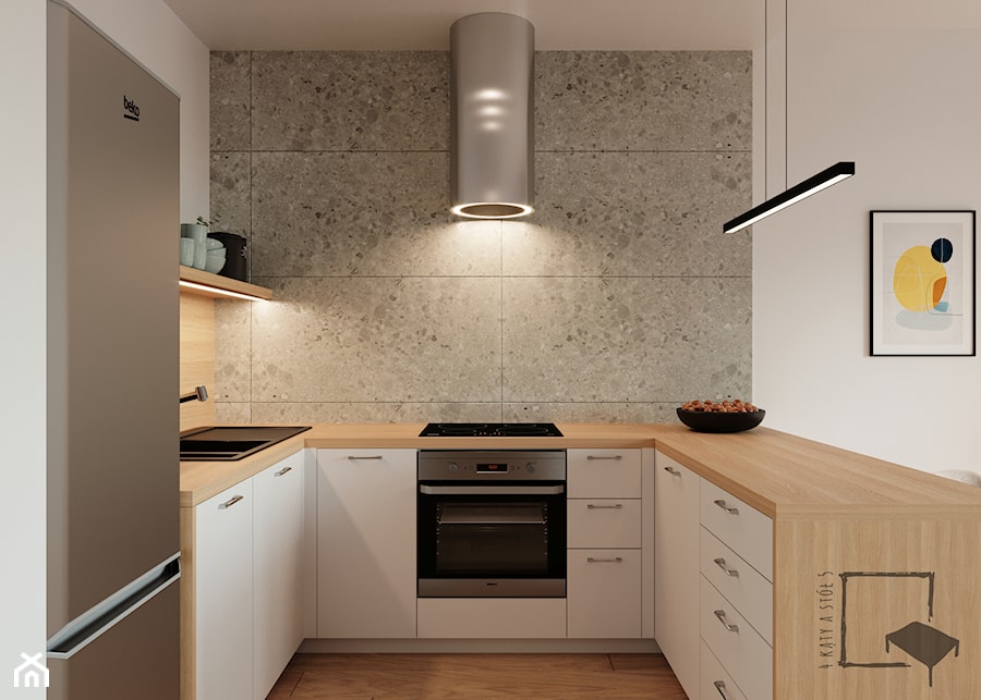 MIESZKANIE NR 83 - Kuchnia, styl minimalistyczny - zdjęcie od 4 kąty a stół 5