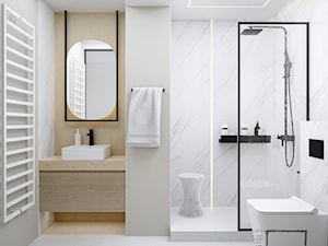 Prestiżowy - Średnia bez okna z lustrem łazienka, styl minimalistyczny - zdjęcie od 4 kąty a stół 5