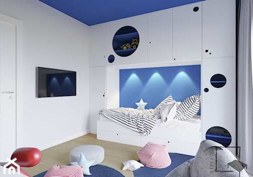 "Zielono mi!" Słupno. - Mały niebieski pokój dziecka dla dziecka dla chłopca, styl nowoczesny - zdjęcie od 4 kąty a stół 5
