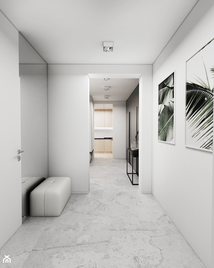 Mieszkanie Tychy - Średni biały hol / przedpokój, styl nowoczesny - zdjęcie od FOORMA Pracownia Architektury Wnętrz