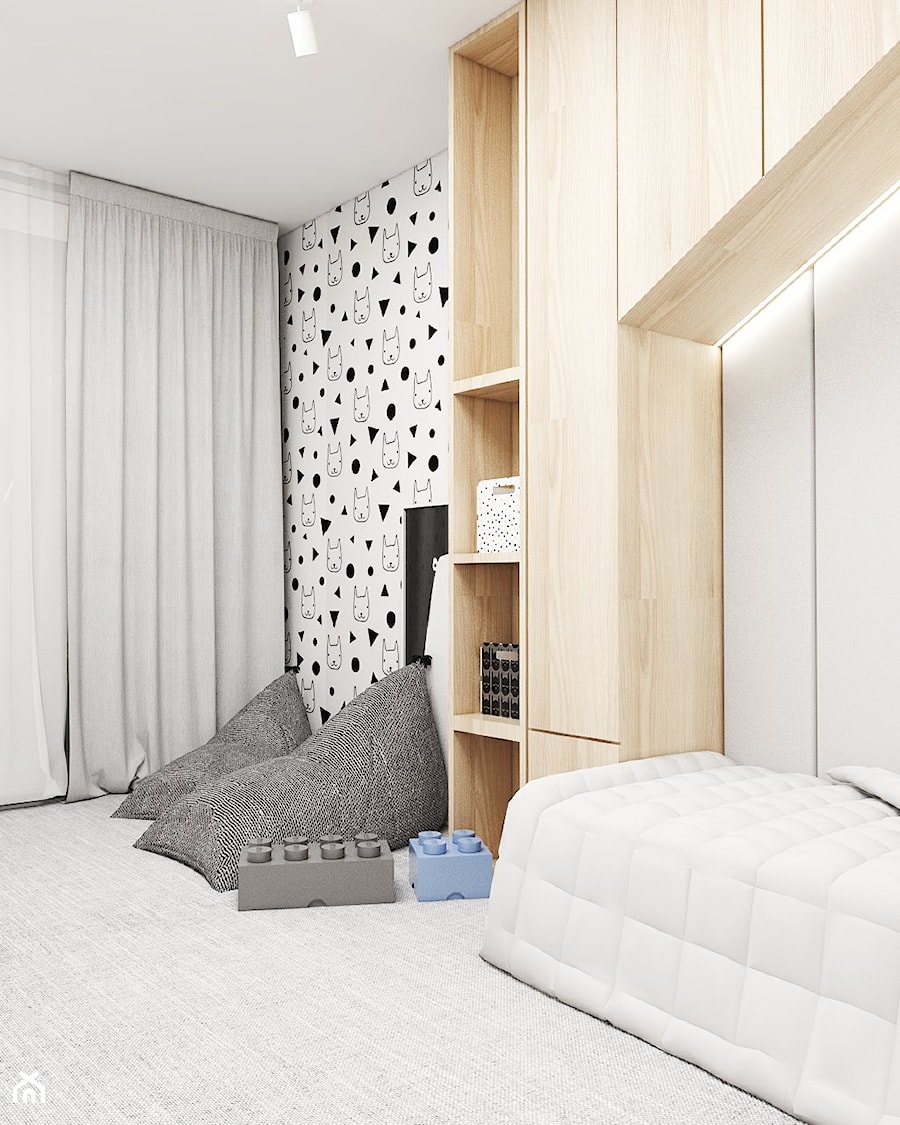 Pokój dziecięcy - Mały biały pokój dziecka dla nastolatka dla chłopca dla dziewczynki, styl skandynawski - zdjęcie od FOORMA Pracownia Architektury Wnętrz