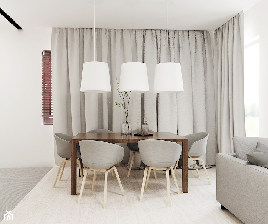 Eleganckie mieszkanie - Średnia szara jadalnia w salonie, styl nowoczesny - zdjęcie od FOORMA Pracownia Architektury Wnętrz