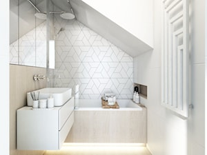 Malutka łazienka pod schodami - Mała bez okna łazienka, styl skandynawski - zdjęcie od FOORMA Pracownia Architektury Wnętrz