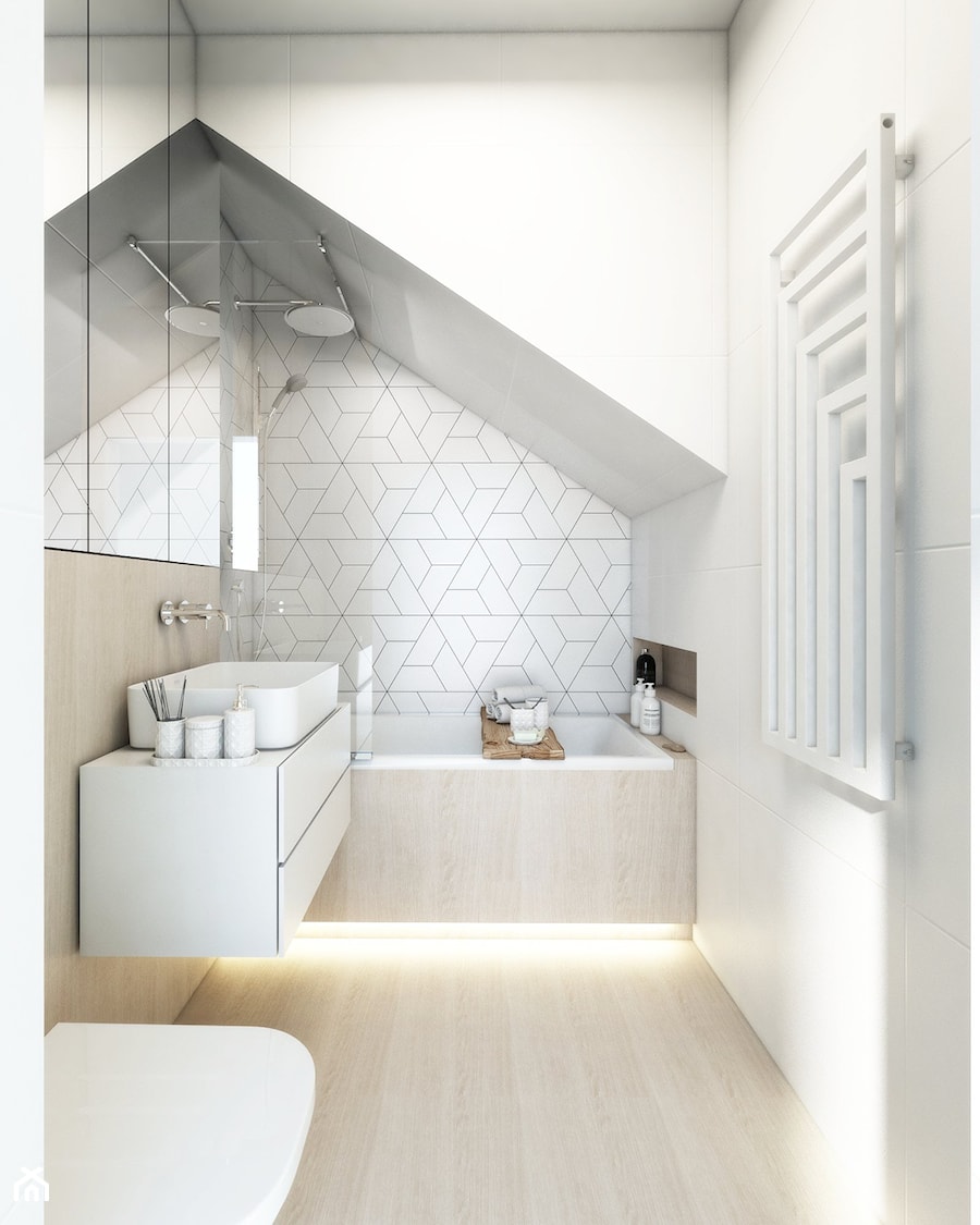 Malutka łazienka pod schodami - Mała bez okna łazienka, styl skandynawski - zdjęcie od FOORMA Pracownia Architektury Wnętrz