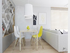 Mieszkanie w Bieruniu - Mała szara jadalnia w salonie, styl nowoczesny - zdjęcie od FOORMA Pracownia Architektury Wnętrz