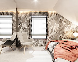 Dom Łaziska - Średnia biała szara sypialnia na poddaszu, styl nowoczesny - zdjęcie od FOORMA Pracownia Architektury Wnętrz - Homebook