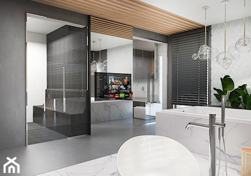 Salon łazienkowy - Duża jako pokój kąpielowy łazienka z oknem, styl nowoczesny - zdjęcie od FOORMA Pracownia Architektury Wnętrz