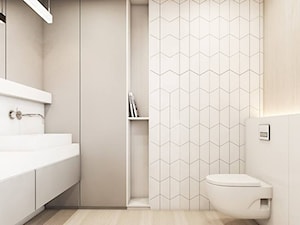 Łazienki - Mała na poddaszu bez okna łazienka, styl minimalistyczny - zdjęcie od FOORMA Pracownia Architektury Wnętrz