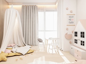 Mieszkanie Kraków - Duży biały pokój dziecka dla dziecka dla dziewczynki, styl nowoczesny - zdjęcie od FOORMA Pracownia Architektury Wnętrz