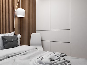 Kawalerka Mysłowice - Mała szara sypialnia, styl nowoczesny - zdjęcie od FOORMA Pracownia Architektury Wnętrz