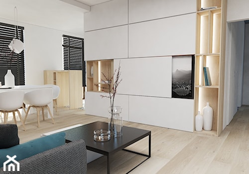 Dom Mogilany - Średni biały salon z kuchnią z jadalnią, styl tradycyjny - zdjęcie od FOORMA Pracownia Architektury Wnętrz