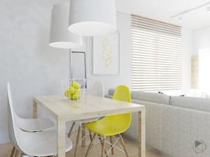 Mieszkanie w Bieruniu - Średnia szara jadalnia w salonie, styl nowoczesny - zdjęcie od FOORMA Pracownia Architektury Wnętrz