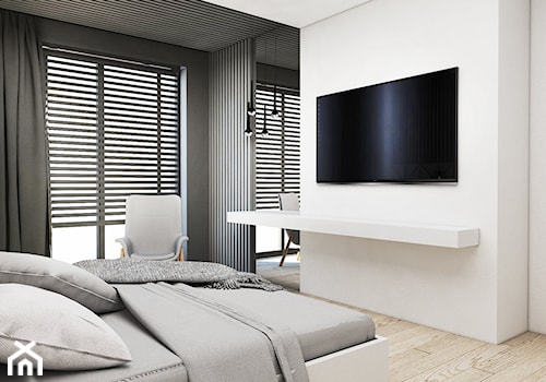 Mieszkanie Jaworzno - Mała szara sypialnia, styl nowoczesny - zdjęcie od FOORMA Pracownia Architektury Wnętrz