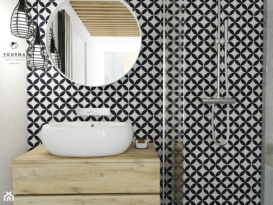 Łazienka - Mała łazienka, styl vintage - zdjęcie od FOORMA Pracownia Architektury Wnętrz
