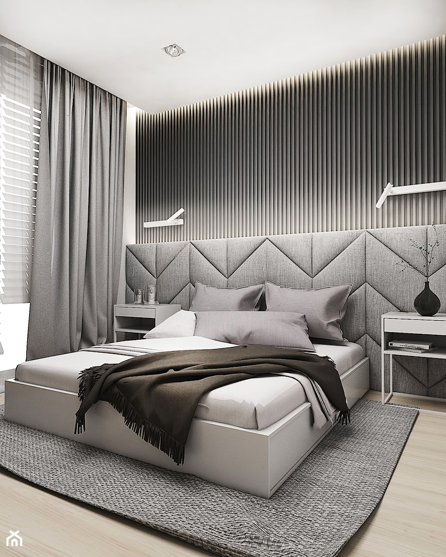 SypialniaII - Średnia biała sypialnia, styl nowoczesny - zdjęcie od FOORMA Pracownia Architektury Wnętrz