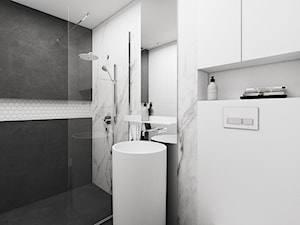 Mieszkanie Dąbrowa Górnicza - Średnia bez okna z marmurową podłogą łazienka, styl nowoczesny - zdjęcie od FOORMA Pracownia Architektury Wnętrz