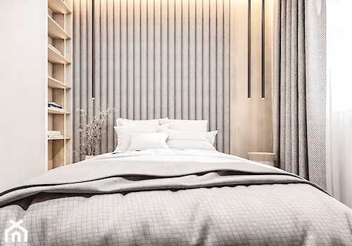 Mieszkanie Lublin - Mała biała sypialnia, styl nowoczesny - zdjęcie od FOORMA Pracownia Architektury Wnętrz