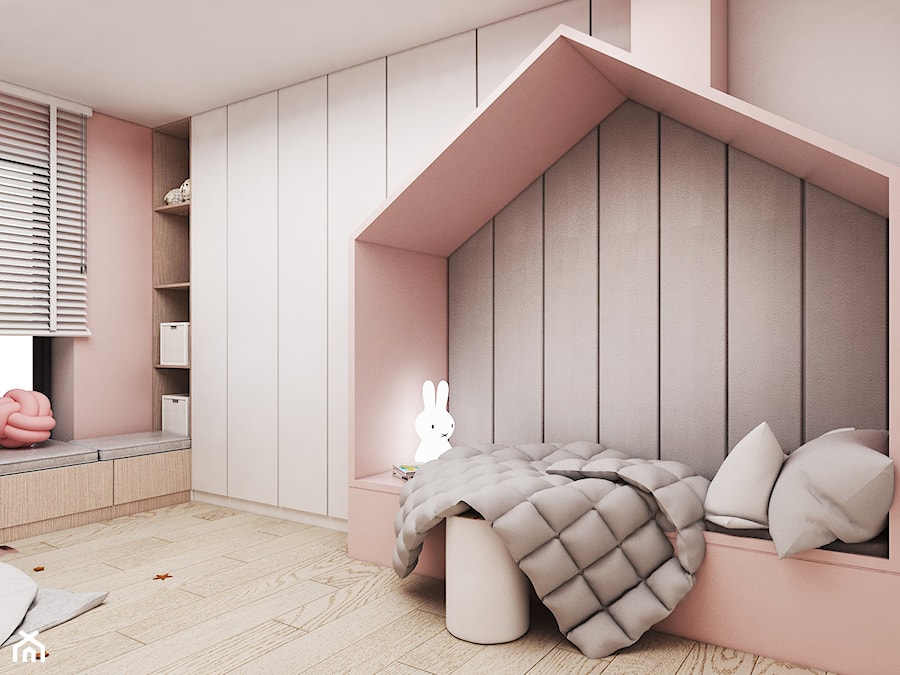 Dom Tychy II - Mały różowy pokój dziecka dla dziecka dla nastolatka dla dziewczynki, styl nowoczesny - zdjęcie od FOORMA Pracownia Architektury Wnętrz