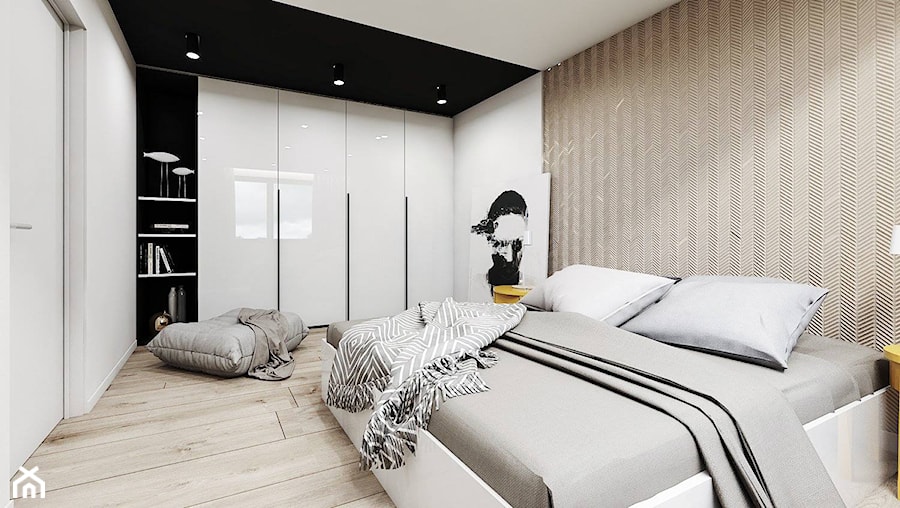 Mieszkanie w Sosnowcu - Średnia biała szara sypialnia, styl nowoczesny - zdjęcie od FOORMA Pracownia Architektury Wnętrz