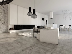 Projekt plomby domu jednorodzinnego Gliwice - Salon, styl industrialny - zdjęcie od FOORMA Pracownia Architektury Wnętrz