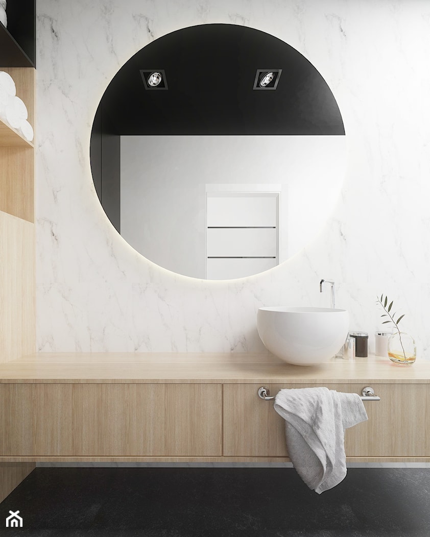 Dom w Raciborzu - Mała średnia z punktowym oświetleniem łazienka, styl glamour - zdjęcie od FOORMA Pracownia Architektury Wnętrz - Homebook
