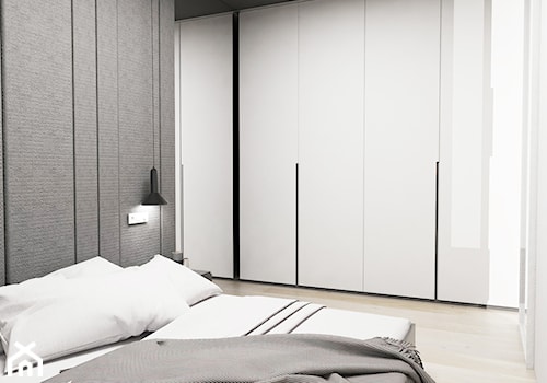 Mieszkanie Katowice I - Mała biała szara sypialnia, styl nowoczesny - zdjęcie od FOORMA Pracownia Architektury Wnętrz