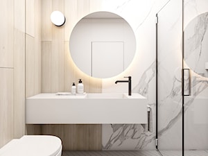 Dom Rybnik - Średnia bez okna z lustrem łazienka, styl nowoczesny - zdjęcie od FOORMA Pracownia Architektury Wnętrz