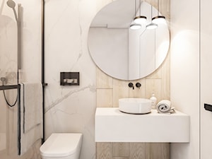 Dom Warszawa - Mała bez okna z lustrem łazienka, styl nowoczesny - zdjęcie od FOORMA Pracownia Architektury Wnętrz