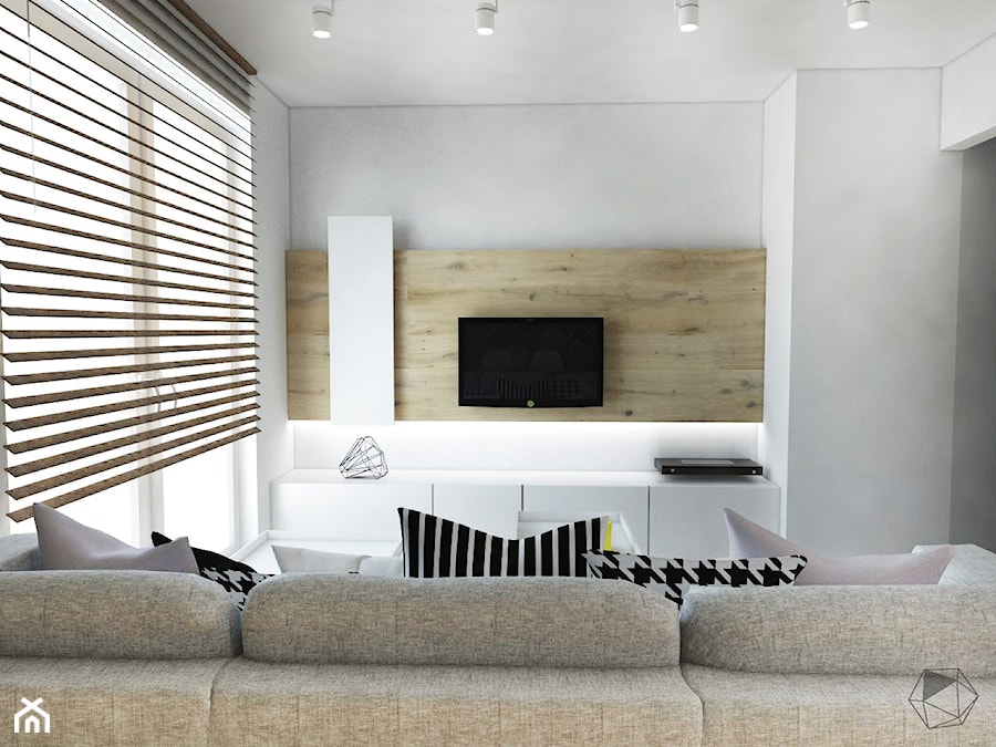 Mieszkanie w Bieruniu - Średni biały salon, styl nowoczesny - zdjęcie od FOORMA Pracownia Architektury Wnętrz