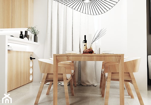 Dom w Krakowie - Mała biała jadalnia w kuchni, styl nowoczesny - zdjęcie od FOORMA Pracownia Architektury Wnętrz
