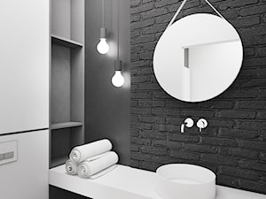 Dom Tychy III - Mała bez okna z lustrem łazienka, styl industrialny - zdjęcie od FOORMA Pracownia Architektury Wnętrz
