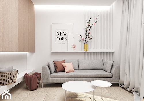 Dom Tychy II - Średnie z sofą białe biuro, styl nowoczesny - zdjęcie od FOORMA Pracownia Architektury Wnętrz
