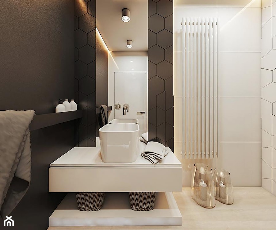 Łazienki - Mała na poddaszu bez okna łazienka, styl skandynawski - zdjęcie od FOORMA Pracownia Architektury Wnętrz