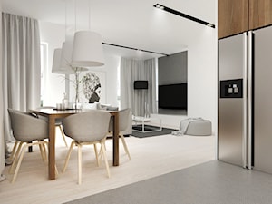 Eleganckie mieszkanie - Duża szara jadalnia w salonie, styl nowoczesny - zdjęcie od FOORMA Pracownia Architektury Wnętrz