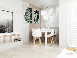 Mieszkanie Kraków - Mały biały salon z jadalnią, styl nowoczesny - zdjęcie od FOORMA Pracownia Architektury Wnętrz