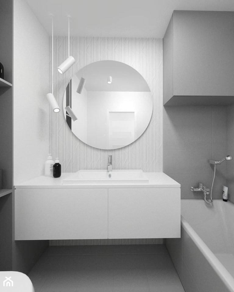 Szara łazienka - Łazienka, styl nowoczesny - zdjęcie od FOORMA Pracownia Architektury Wnętrz