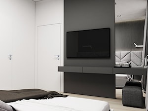 SypialniaII - Średnia biała czarna sypialnia, styl nowoczesny - zdjęcie od FOORMA Pracownia Architektury Wnętrz