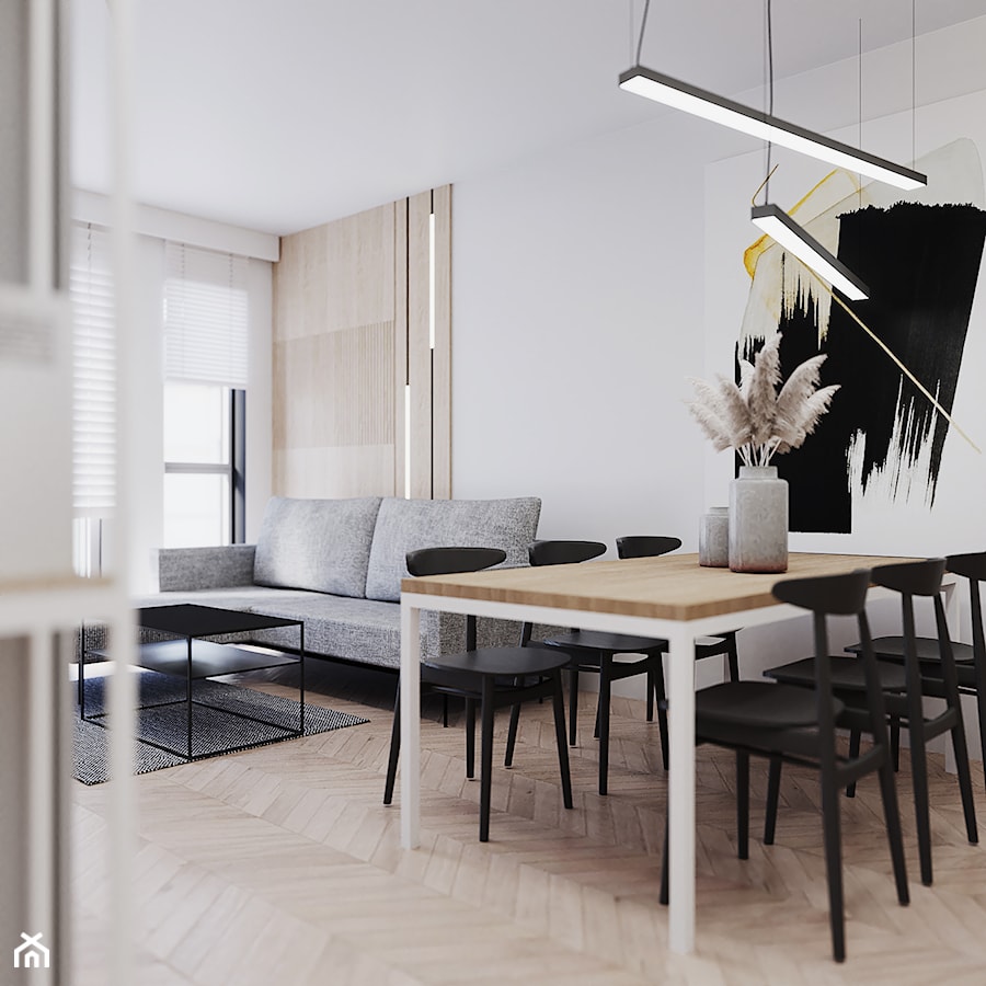 Mieszkanie w Katowicach Ptasie - Salon, styl skandynawski - zdjęcie od FOORMA Pracownia Architektury Wnętrz