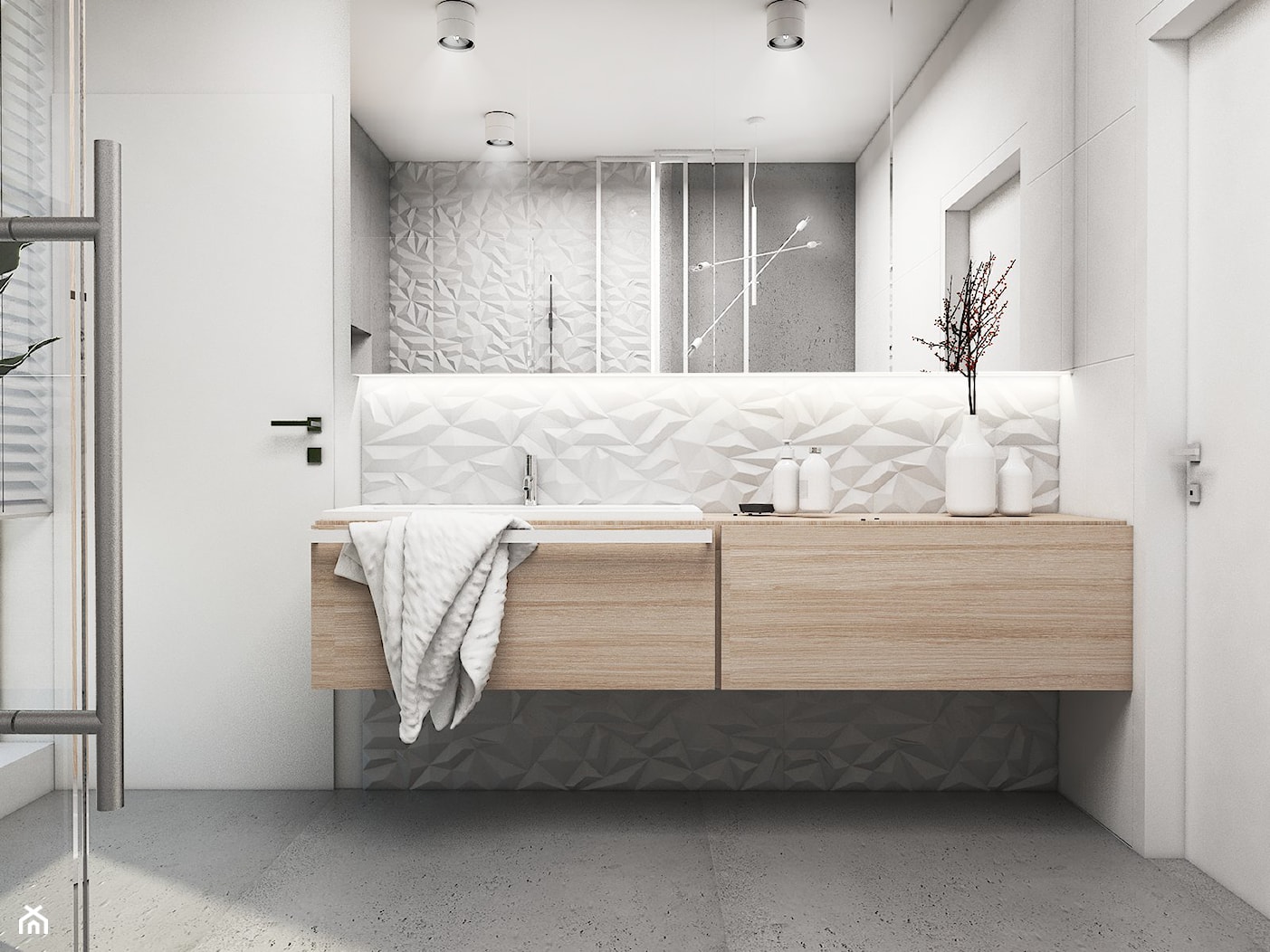 Łazienka Tychy - Mała na poddaszu łazienka z oknem, styl nowoczesny - zdjęcie od FOORMA Pracownia Architektury Wnętrz - Homebook