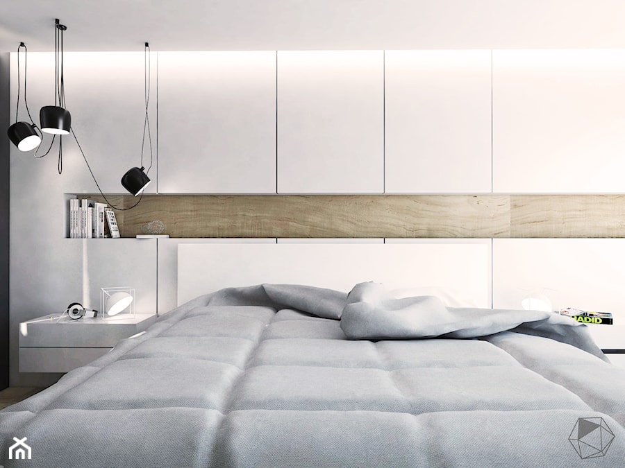 Salon - Średnia biała sypialnia, styl nowoczesny - zdjęcie od FOORMA Pracownia Architektury Wnętrz