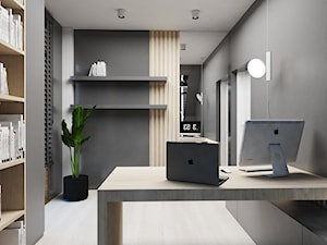 Dom Mogilany - Duże z zabudowanym biurkiem szare biuro, styl nowoczesny - zdjęcie od FOORMA Pracownia Architektury Wnętrz