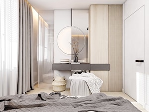 Mieszkanie Sosnowiec - Średnia biała szara sypialnia, styl nowoczesny - zdjęcie od FOORMA Pracownia Architektury Wnętrz