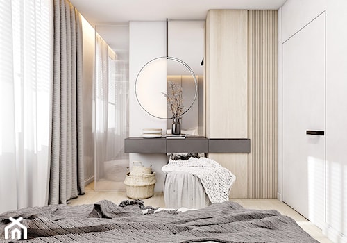 Mieszkanie Sosnowiec - Średnia biała szara sypialnia, styl nowoczesny - zdjęcie od FOORMA Pracownia Architektury Wnętrz