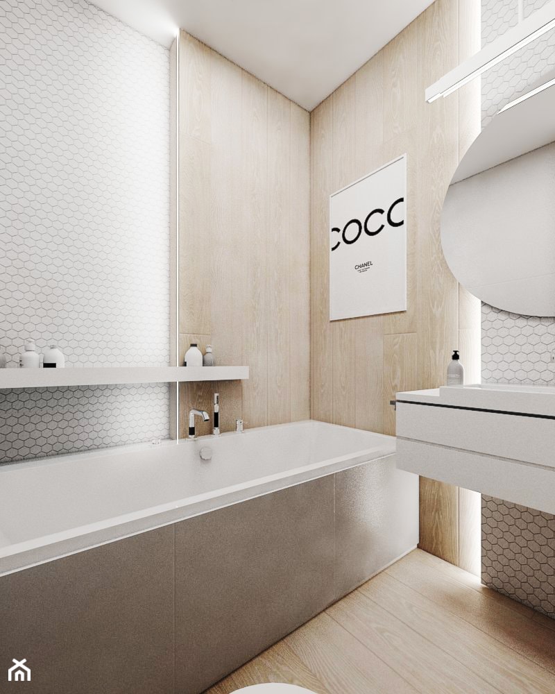 Dom Tychy - Mała bez okna łazienka, styl skandynawski - zdjęcie od FOORMA Pracownia Architektury Wnętrz