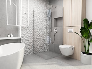 Łazienka Tychy - Mała na poddaszu bez okna łazienka, styl nowoczesny - zdjęcie od FOORMA Pracownia Architektury Wnętrz