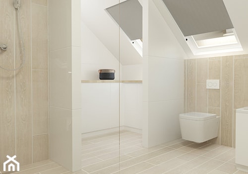 Średnia na poddaszu łazienka z oknem, styl skandynawski - zdjęcie od FOORMA Pracownia Architektury Wnętrz