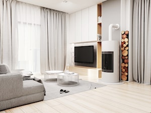 Dom w Kaliszu - Mały biały salon, styl skandynawski - zdjęcie od FOORMA Pracownia Architektury Wnętrz